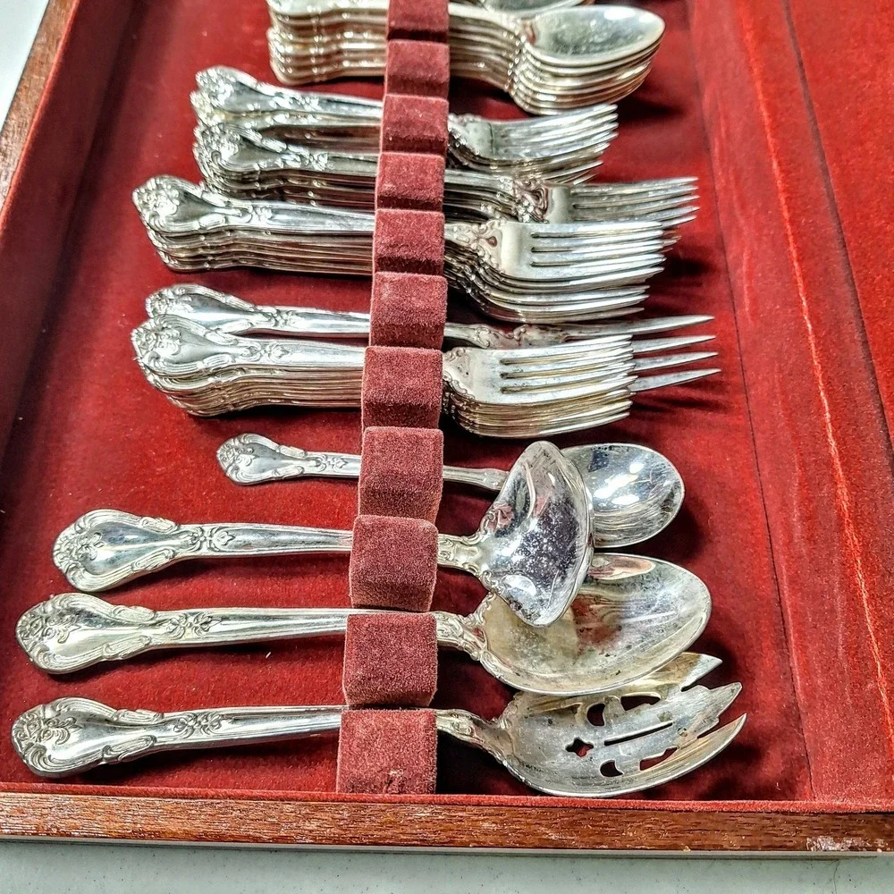 Grand Master Godinger Silverplate 85 Pc Flatware 16 settings + 5 Servers Vintage